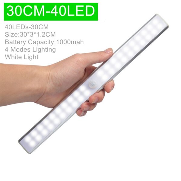 19/30/40CM USB Rechargeable Motion Sensor Led Closet Lights for Bedroom Magnetic Wall Light for Kitchen Cabinet Closet Stairway