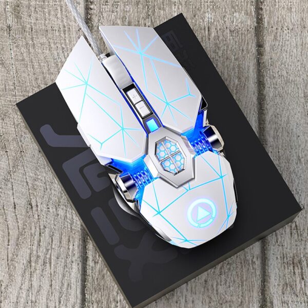 Wired Mechanical Mouse Gaming Mouse Mute Ergonomics with RGB Light for PC Computer Laptop Game Right Hand Dazzle Color E-sports