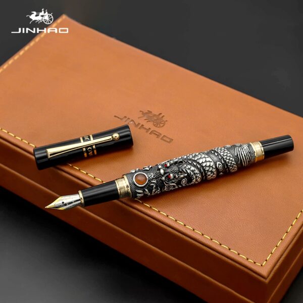 High Quality Luxury JinHao Dragon Fountain Pen Vintage Ink Pens for Writing Office Supplies Stationery Gift caneta tinteiro