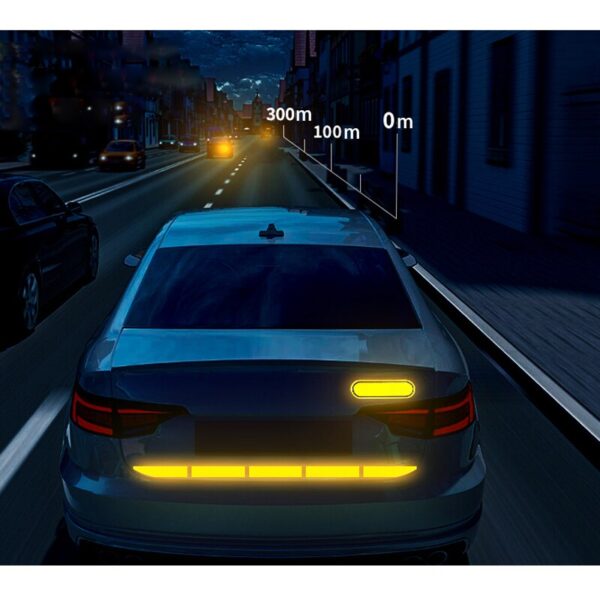 Universal Car Reflective Warn Strip Tape Bumper Safety Stickers Decal 90x3.5cm Epoxy Accessories