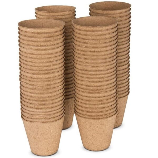 102 Pack Peat Pots for Garden Seedling Tray 3 inch Eco-Friendly Organic Germination Seedling Trays Biodegradable