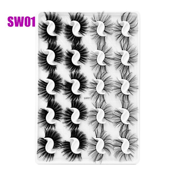 20 Pairs Thick Black Mixed 3D Mink False Eyelashes Natural Long Wispies Bushy Fluffy Lashes Reusable Eye Makeup Beauty Extension