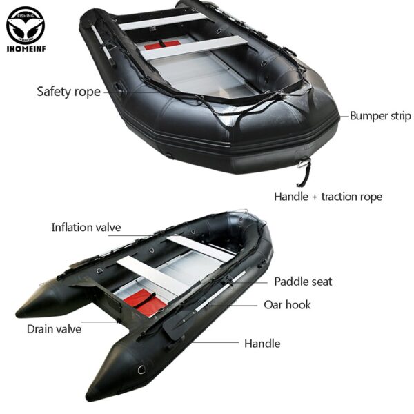 1.2 Mm Pvc Boat Inflatable Fishing Boats With Aluminum Floor Speed Boat Anti-Collision Rubber Boat Drifting Water Sports Boats