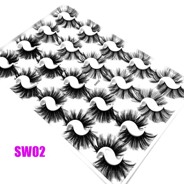 20 Pairs Thick Black Mixed 3D Mink False Eyelashes Natural Long Wispies Bushy Fluffy Lashes Reusable Eye Makeup Beauty Extension