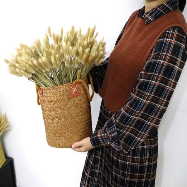 Storage Baskets Garden Flower Vase Hanging Basket Rattan Planter Potted Organizer Home Laundry Basket with Handle