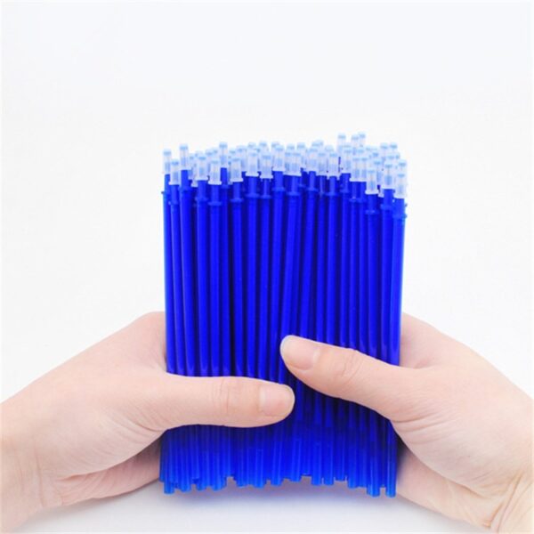 200Pcs Erasable Pen Refills Set Blue Black Ink Writing Gel Pens Refills Washable handle for School Office Stationery Supplies