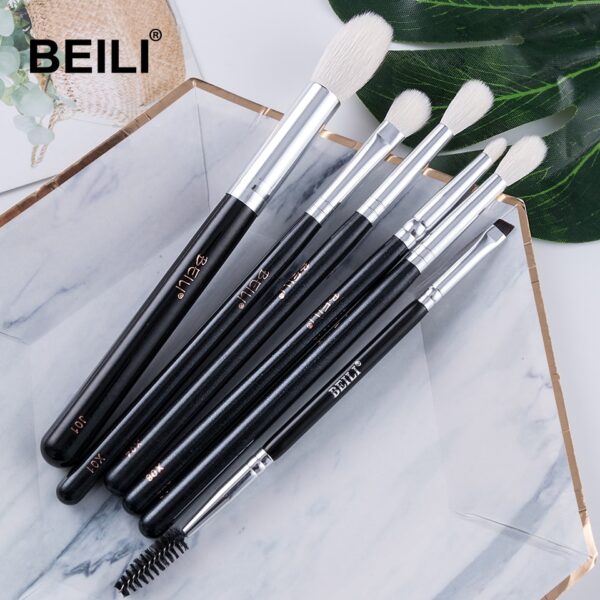 BEILI Professional 8pcs Classic Natural Eye Makeup Brushes Set Eye Shadow Eyebrow Blending Smokey Black Beauty Make up Brushes
