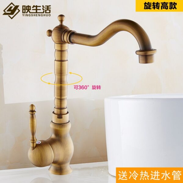 Antique Diverter Basin Faucet Mixer Gold Retro Bathtub Basin Faucets Sink Waterfall Torneira Banheiro Home Improvement EA6TPL
