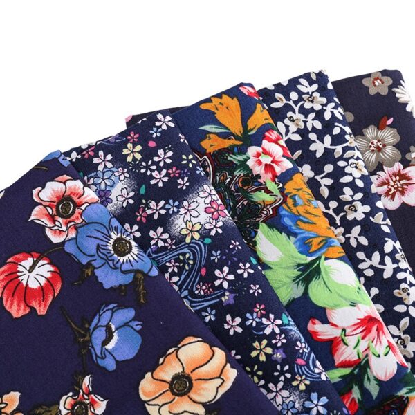 1/4 Yards Soft Print Cotton Poplin Fabric Navy 133*72 Patchwork Fabric For Diy Bedding And Handmade Accessories TJ1253