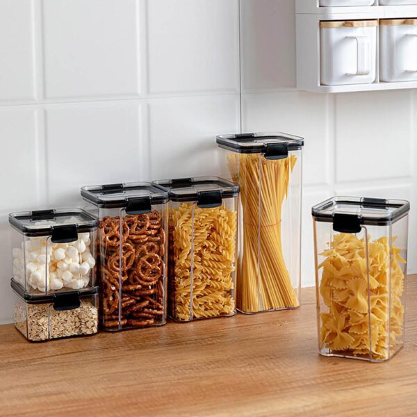 Food Storage Container Plastic Kitchen Refrigerator Noodle Box Multigrain Storage Tank Transparent Sealed Cans 460-1800ml