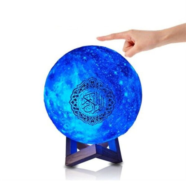 Bluetooth Quran Speaker Lamp with 7-Colors Light Remote Control Press Moonlight Lamp Support MP3 FM TF Card Radio