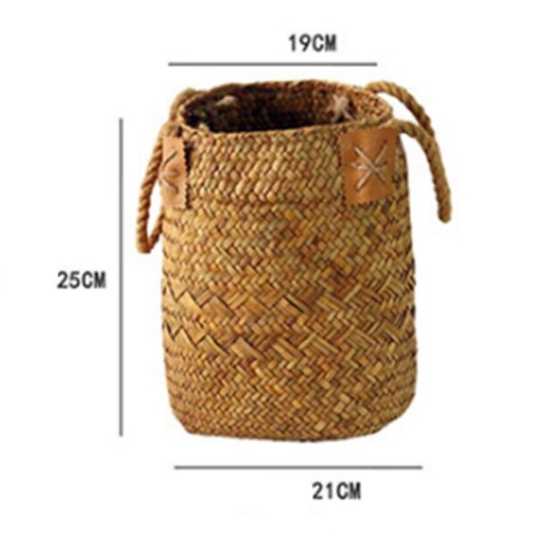Storage Baskets Garden Flower Vase Hanging Basket Rattan Planter Potted Organizer Home Laundry Basket with Handle