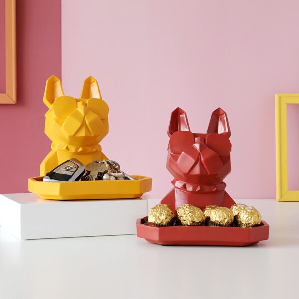 Home Office Storage Box Resin Cute Dog Cat Figurine For Table Ornaments Basket Home Organization And Storage Home Decor