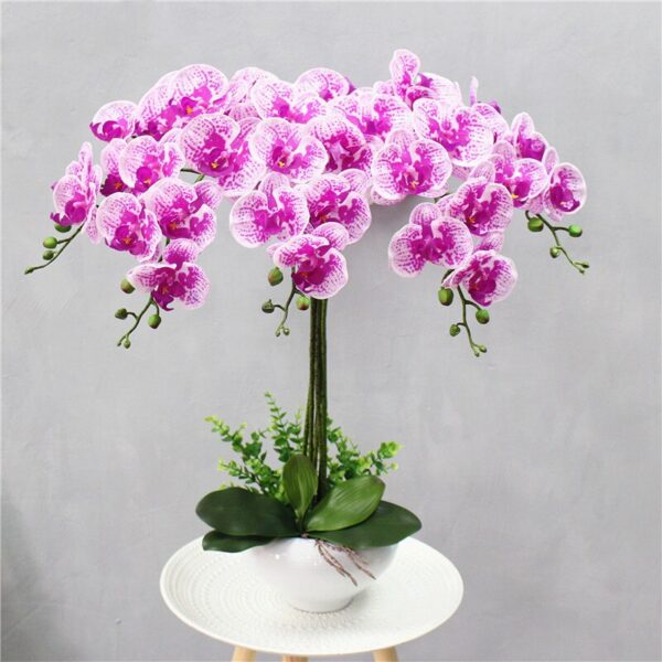 9 Head Real Touch PU Latex Phalaenopsis Artificial Flower Orchid Home Decor Bedroom Potted Plants DIY Wedding Material Wholesale