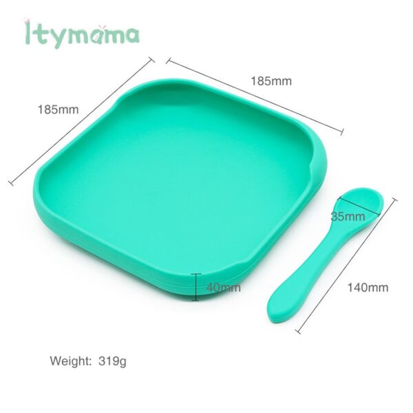 Baby Silicone Feeding Plate Platos Set Baby Bibs Suite Fashionable Children's Dishes Bowl Baby Tableware BPA Free Baby Plate