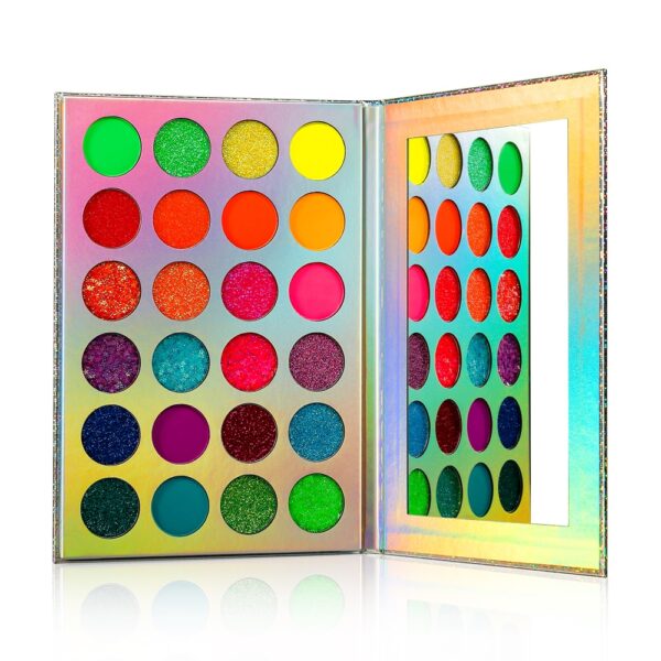 DE’LANCI Aurora Glow Eyeshadow Stage Clubbing Neon Makeup Kit in Blacklight UV Glow in the Dark Fluorescent Eye Shadows