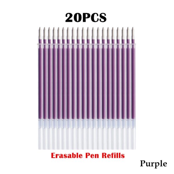 20Pcs Erasable Gel Pen Refill Rod 0.5mm Washable Handle Magic Erasable Pen Refills For School Writing Tools Kawaii Stationery