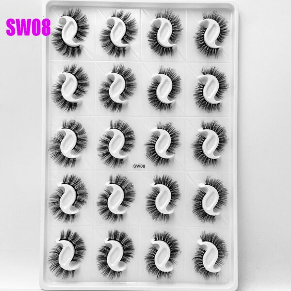 20 Pairs Thick Black Mixed 3D Mink False Eyelashes Natural Long Wispies Bushy Fluffy Lashes Reusable Eye Makeup Beauty Extension