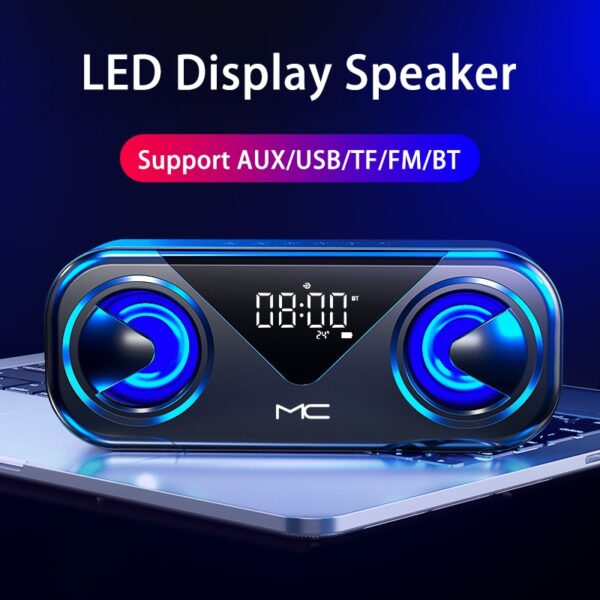 LED Altavoces Bluetooth Speaker FM Radio Caixa De Som Portatil Alarm Clock Alto-falantes Subwoofer Speakers Home Theater Boombox