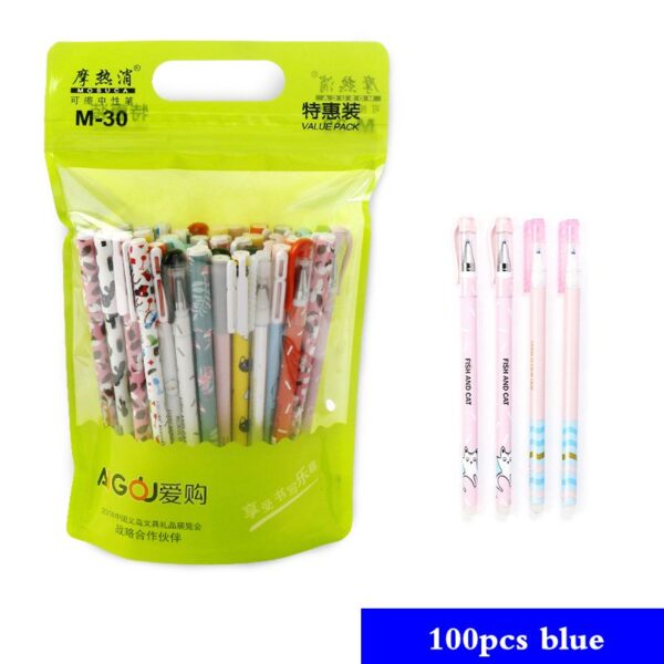 20/40/50/100Pcs/Set Cute Animal Erasable Gel Pens 0.5mm Black Blue Ink Gel Pen Set School&Office Writing Stationery supplies