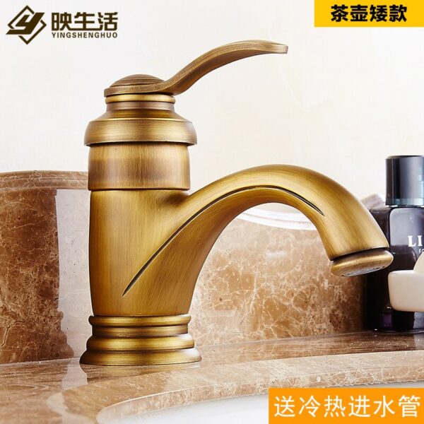 Antique Diverter Basin Faucet Mixer Gold Retro Bathtub Basin Faucets Sink Waterfall Torneira Banheiro Home Improvement EA6TPL