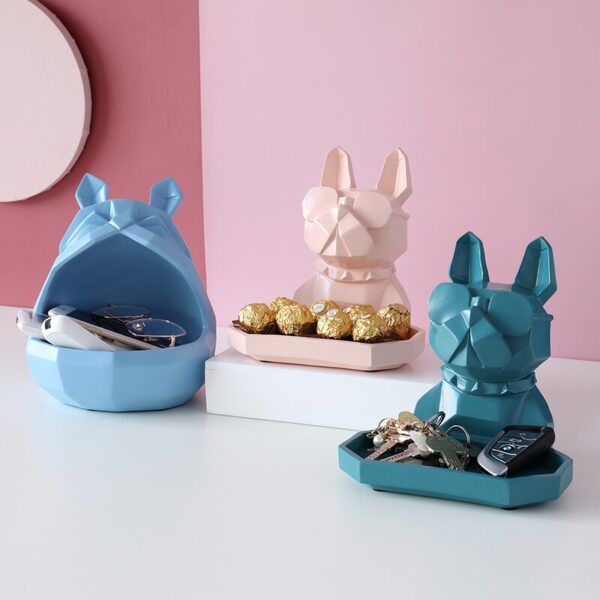 Home Office Storage Box Resin Cute Dog Cat Figurine For Table Ornaments Basket Home Organization And Storage Home Decor