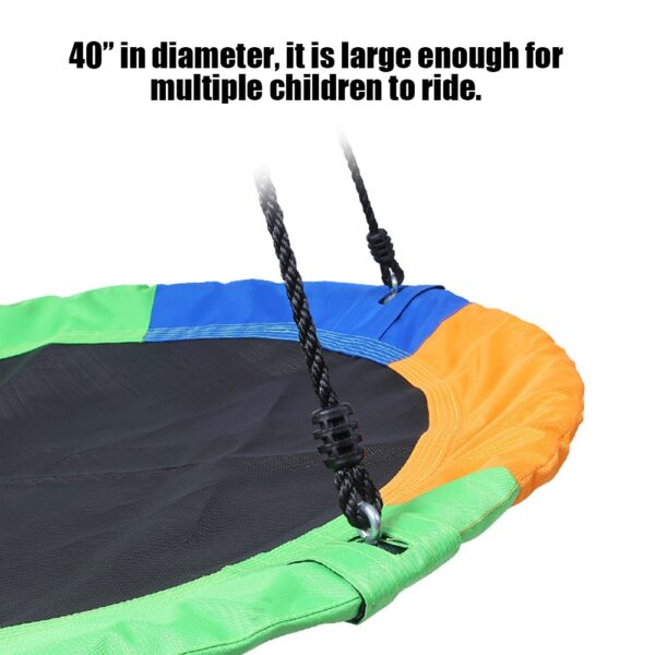 Outdoor 1M 40inch Saucer Rotate Tree Nest Swing 900D 600lbs Flying Giant Rope Round Swing