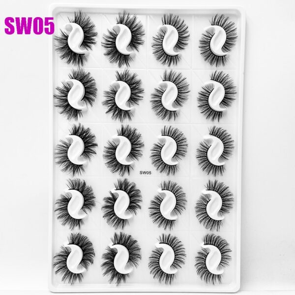 20 Pairs Thick Black Mixed 3D Mink False Eyelashes Natural Long Wispies Bushy Fluffy Lashes Reusable Eye Makeup Beauty Extension