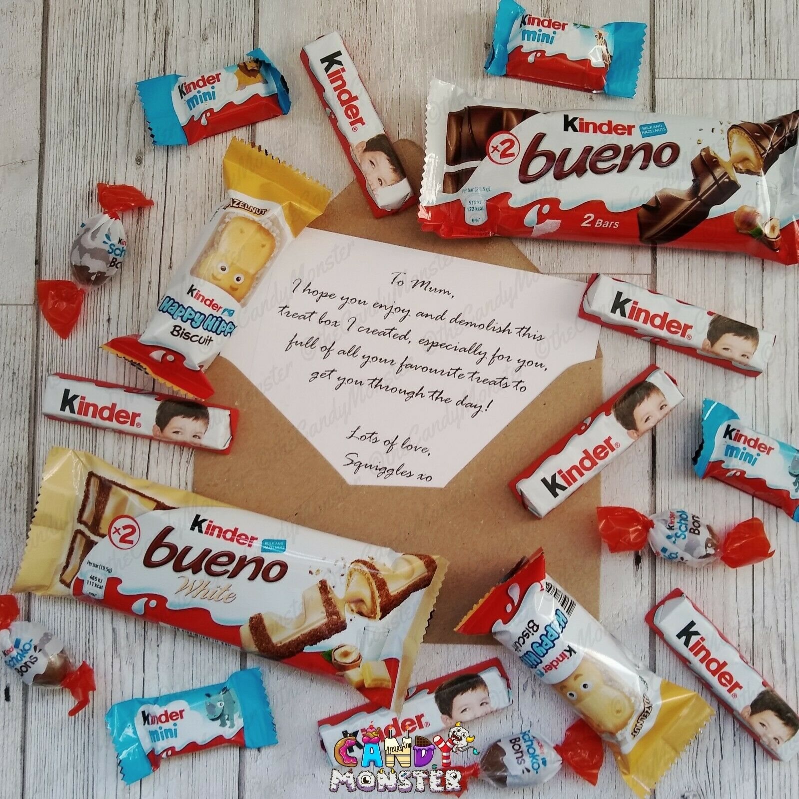 plank spoel Ziekte Personalised KINDER Chocolate Bueno Hamper Sweet Gift Box Present Birthday  Xmas – Flexy Retail
