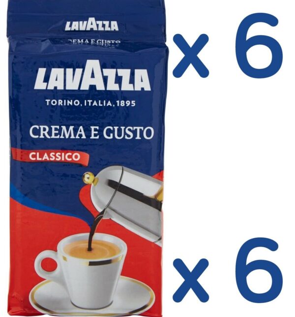 6 x 250g LAVAZZA CREMA E GUSTO Coffee ground Italian espresso caffè