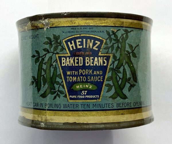 1930's-H.J.-Heinz-Co.-57-Baked-Beans-Spice-Tin-Can-Container 1930's H.J. Heinz Co. 57 Baked Beans Spice Tin Can Container