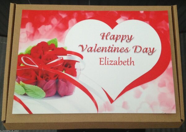 Heart Valentines Day Sweet Chocolate Gift Box Personalised Love You Mothers Day