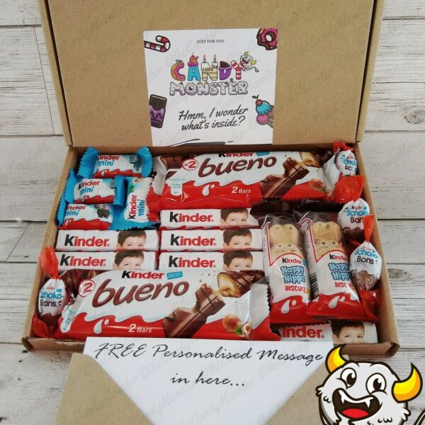 Personalised KINDER Chocolate Bueno Hamper Sweet Gift Box Present Birthday Xmas