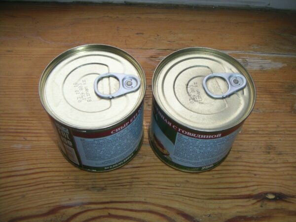 Millet porridge with beef fully cooked MRE army food canned 8.8 oz (250 g)